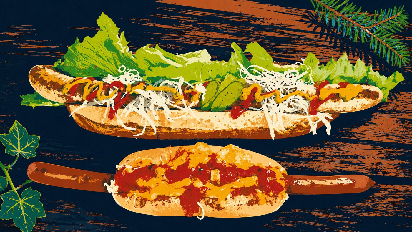 自家製ホットドッグのイラスト